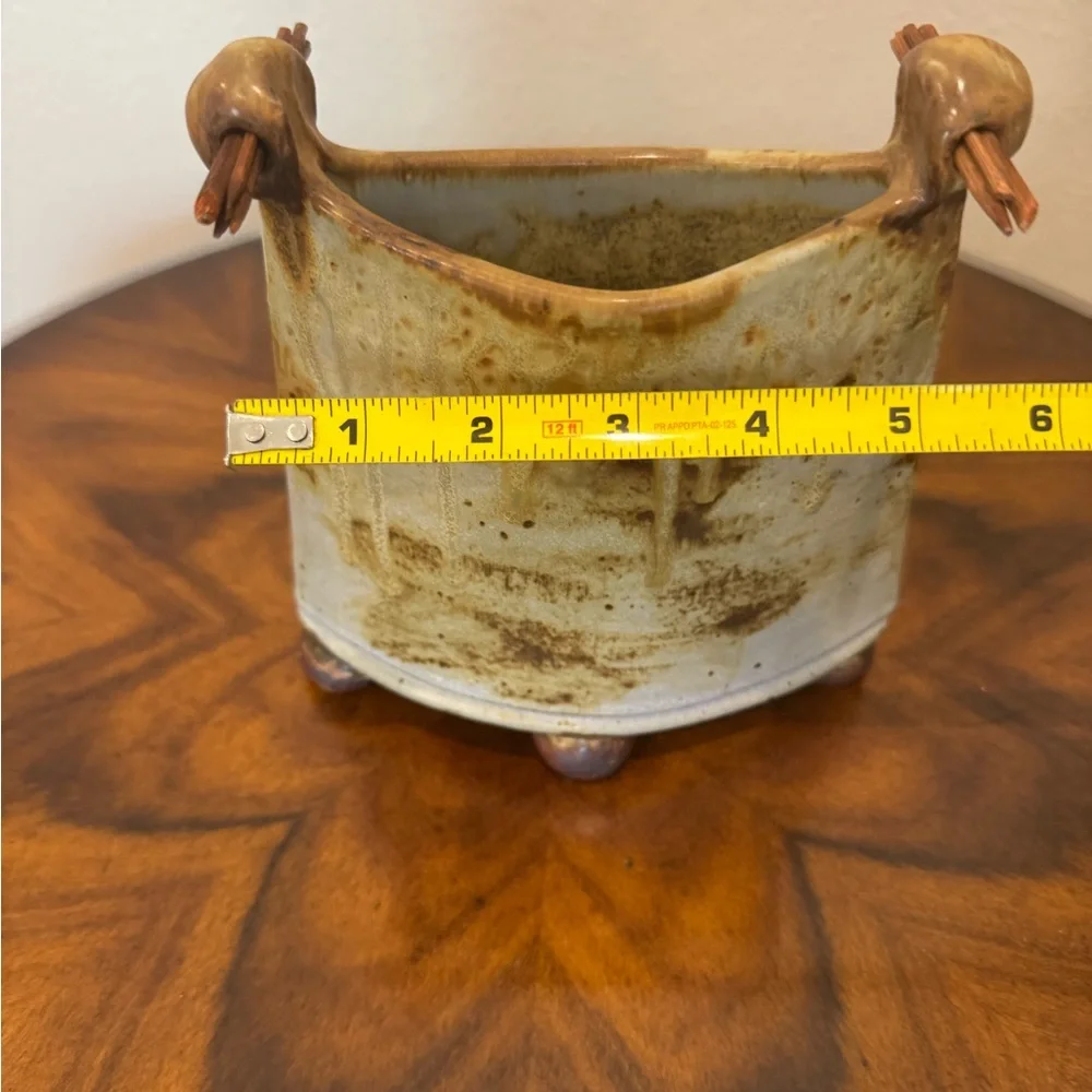 Betsy Gray Porcelain Rustic Vase Art Piece with Earthy Tones - Picture 13 of 13